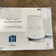 Netgear Orbi AX4200 White Smart Home Tri-Band Mesh WiFi 6 System Router Satilit