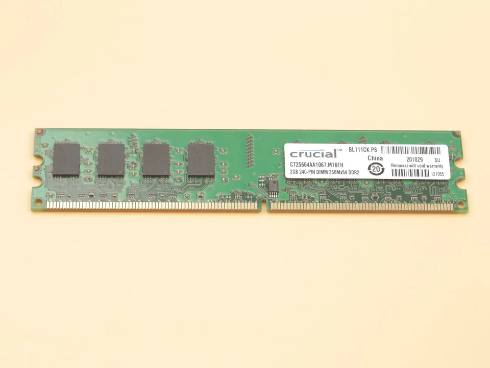 Crucial CT25664AA1067 4GB 2x2GB DDR2 PC2-8500U 1066MHz UDIMM Desktop Memory RAM - Image 2 of 4
