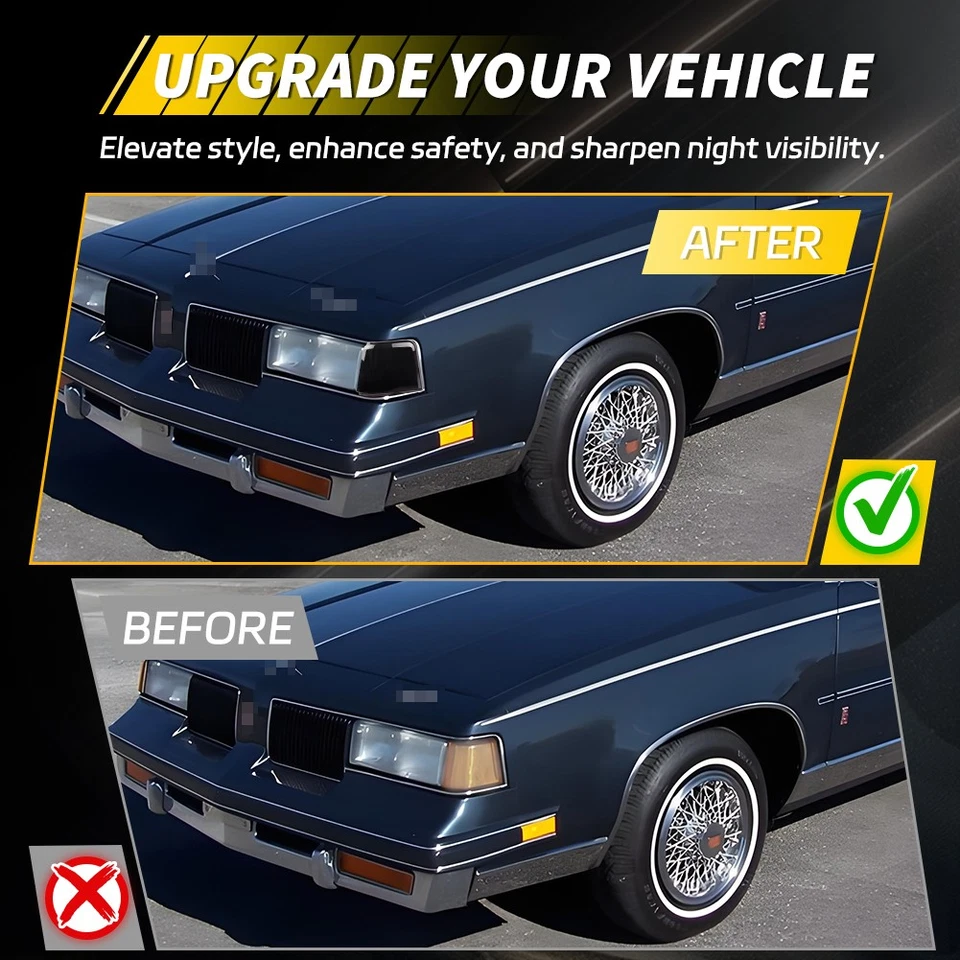 2X Smoke Lens Side Marker Lights For 1987-1988 Cutlass Supreme Calais 442 GT-350 - Image 2 of 4