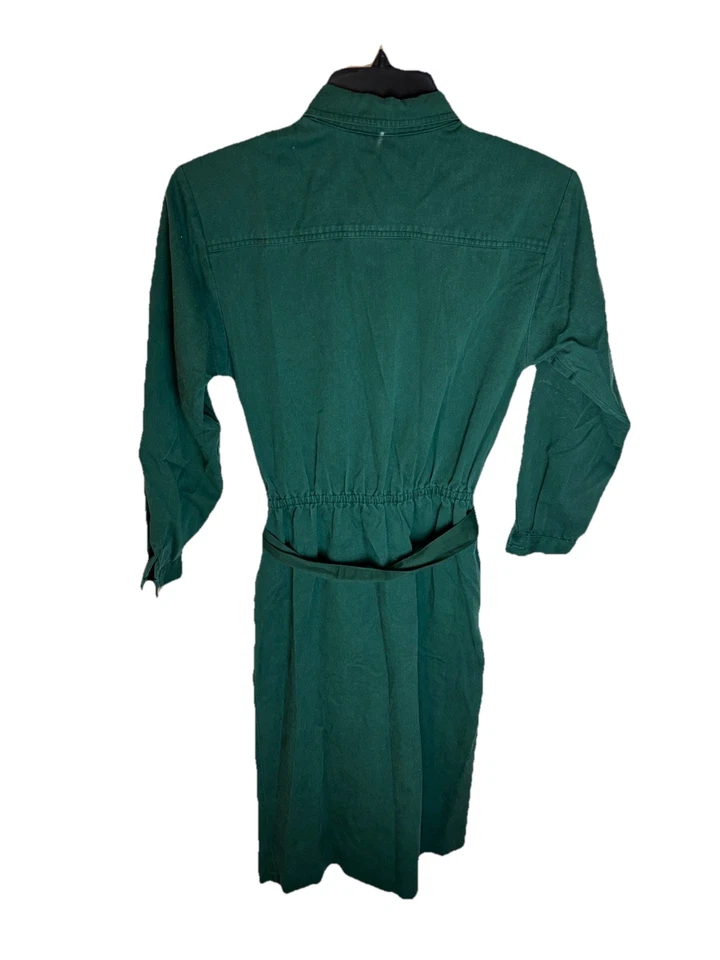 Maxi Camisa Vestido De Colección Lands End 8 Verde Cinturón Cottage Modesto Años 90 EE. UU. Foto 2 de 4