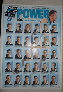 1997 ADVERTISER/SUNDAY MAIL PORT ADELAIDE POSTER WITH ALL STICKERS FREE POSTAGE