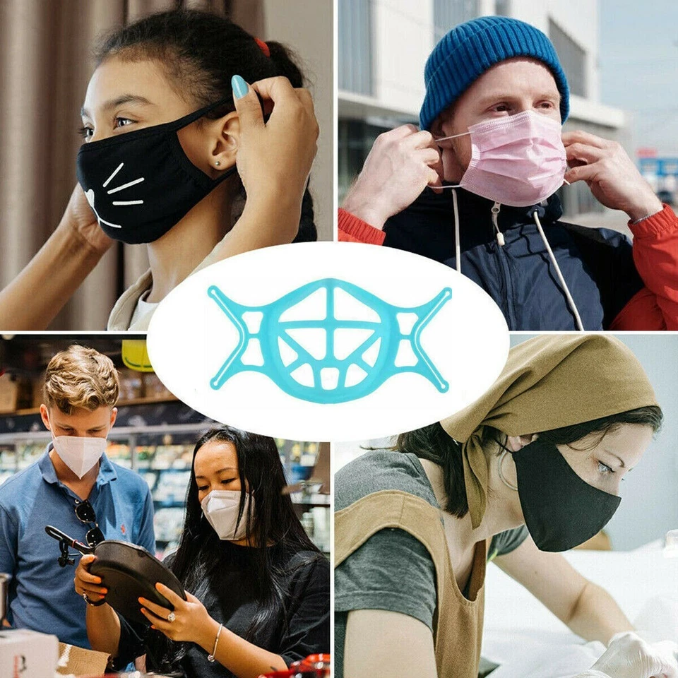 Soporte facial de 5/10 piezas para máscara marco de silicona 3D reutilizable soporte interior transpirable Foto 2 de 4