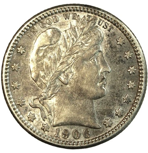 1906- 25C Barber Quarter- Choice AU- SMH 1546