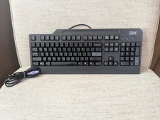 Vintage IBM KEYBOARD PS/2 PS2 Wired Black QWERTY English KB-0225