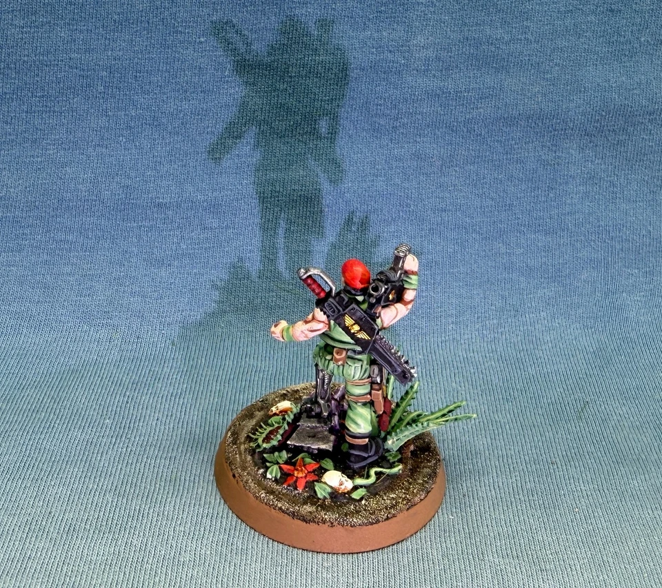 Warhammer 40K painted Astra Militarum Catachan Sergeant Ripper Jackson IG102 - Image 4 of 4