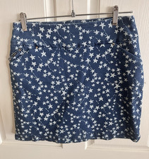 Lisette L Montreal Blue White Star Straight Pencil Skirt with Pockets size 8