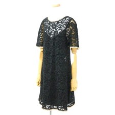 DOLCE&GABBANA one piece Size 42 Short Sleeve Flared Lace Midi Dress Made in ...