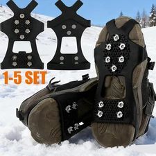 Ice Climbing Crampons Snow Grips Anti Slip Shoe Boot Cleats Spikes Sport 10Studs