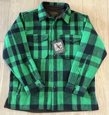 Filson Lined Mackinaw Wool Jac Shirt | Medium |  Acid Green Plaid | NWT $450