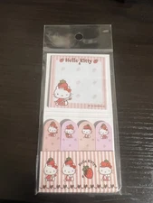 Sanrio Hello Kitty Memo Pad & 4 Sticky Notes Set  Stationary Kawaii New F/S