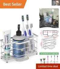 Stylish Ventilated Toothbrush Holder - 6 Slots for Toothpaste, Razors, and More