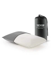 Camping Memory Foam Travel Pillow w/ Double-Sided Removable Cover & Storage Bag