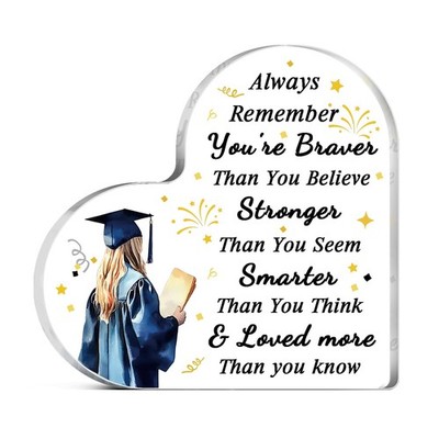 2026 Graduation Acrylic Plaque Gift for Students Friends Son Daughter Desk Decor
