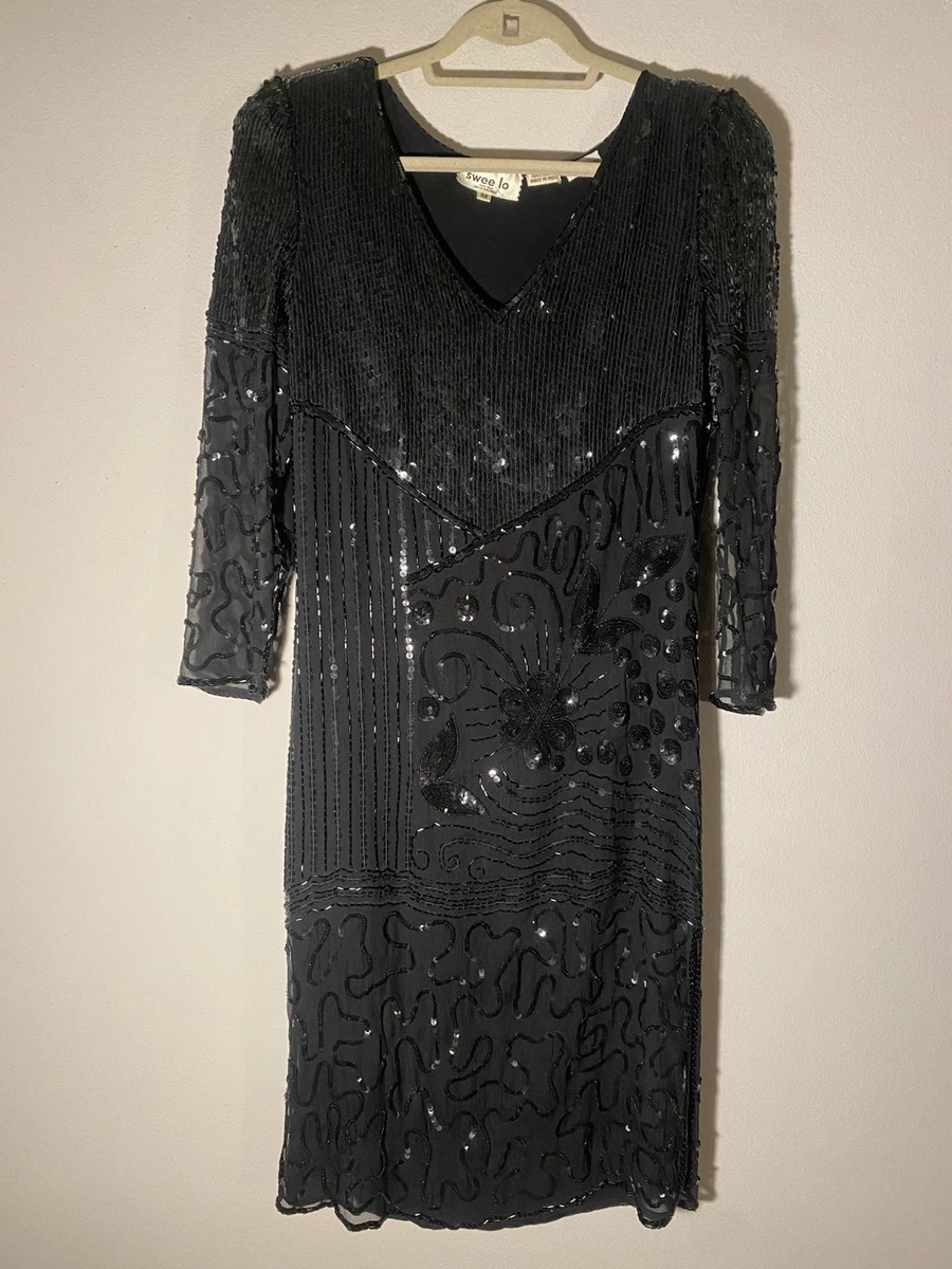 swee lo sequin dress 1970s Swee-Lo Beaded Dress Wayward Collection