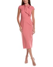 Oscar De La Renta Cap Sleeve Wool-Blend Midi Dress Women's Pink 4