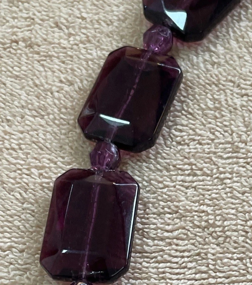 COLLAR/CIERRE DE FIRMA VINTAGE KJL KENNETH Jay LANE PÚRPURA IMITACIÓN JEMS Foto 2 de 4