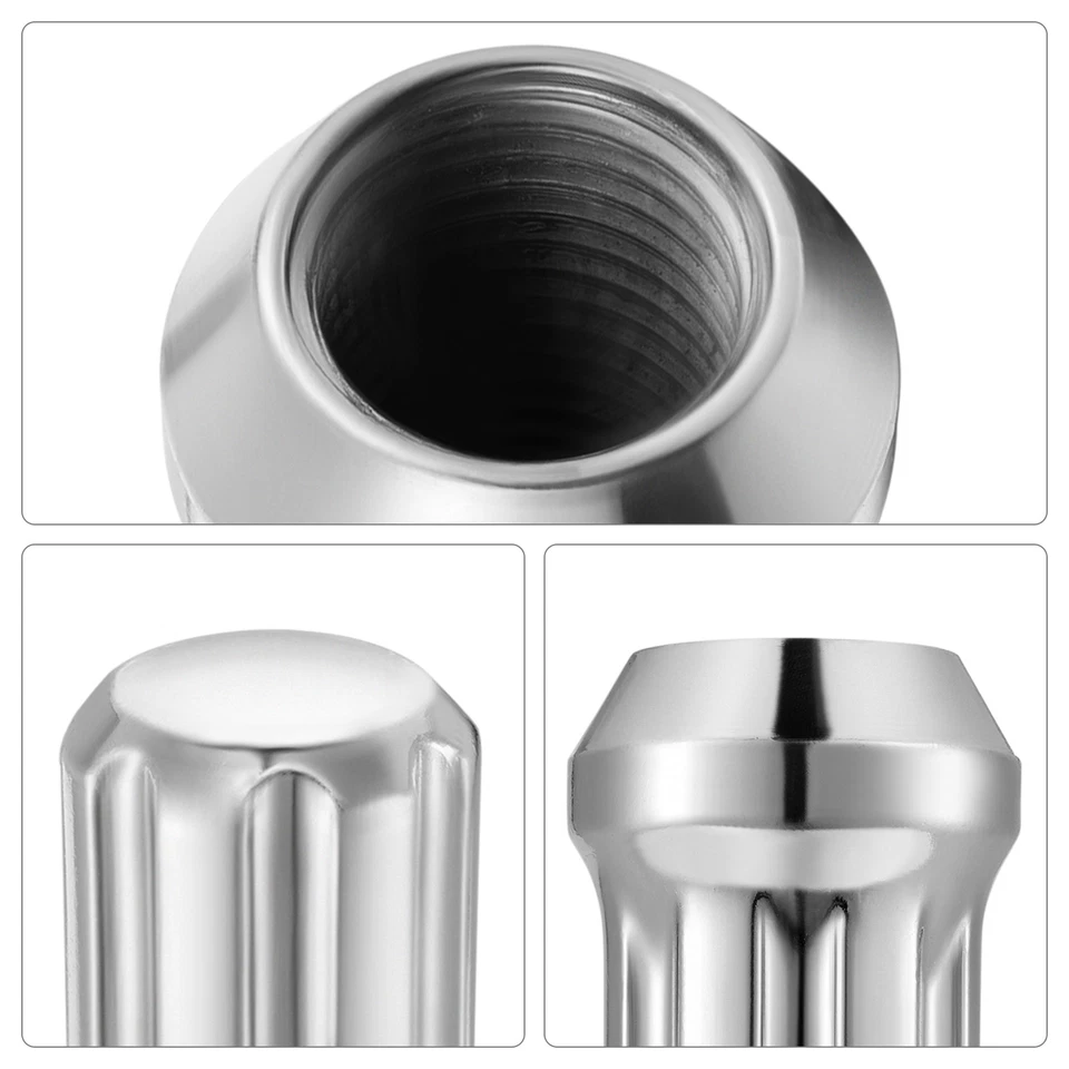 14x1.5 Chrome 7 Spline Lug Nuts 2" 24pc Fits 2017-2021 Cadillac XT5 Foto 4 de 4