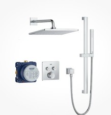 Grohe 1030810000 Rainshower Thermostatic Dual Function Shower Kit In Chrome New