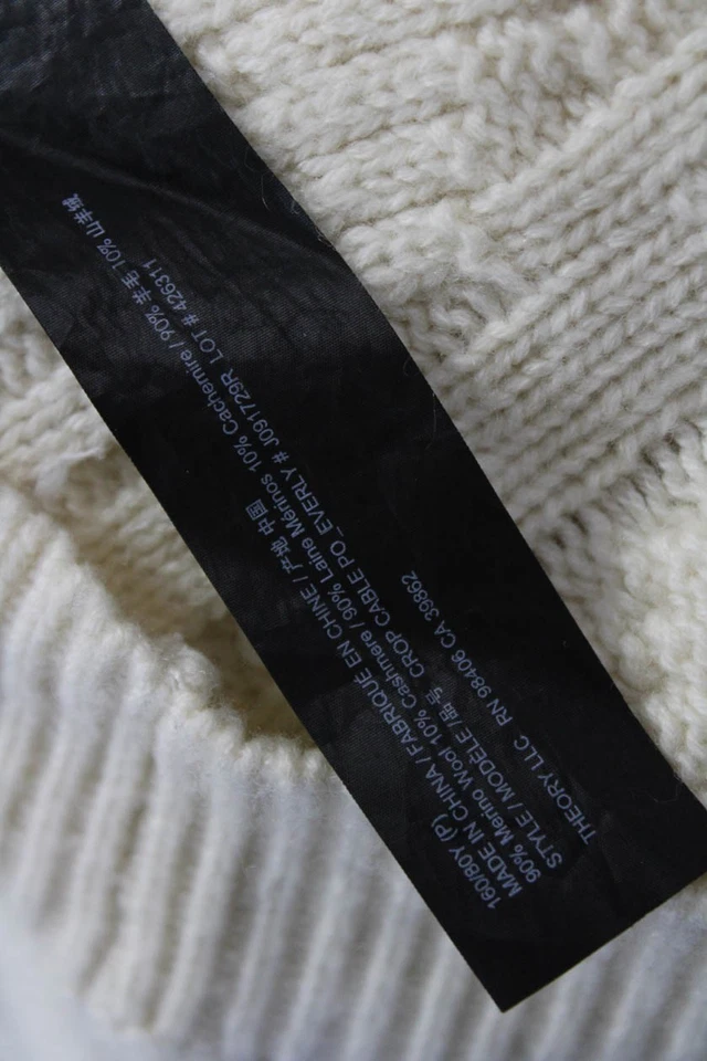 Theory Women Beige Merino Cashmere Pullover Sweater Size PP - Image 4 of 4