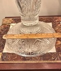 Large Brilliant Clear Cut Glass Globe Table Lamp w/ Hanging Prism Drops — photo 4