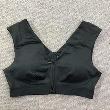 Tommie Copper Sports Bra Womens Extra Large Black Zip Front Shoulder Support