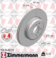 2X Zimmermann Bremsscheibe 150.3480.20 FüR Bmw