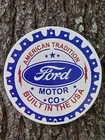 VINTAGE 1960's FORD MOTOR CO. BUILT IN THE U.S.A. PORCELAIN DEALERSHIP SIGN 12"