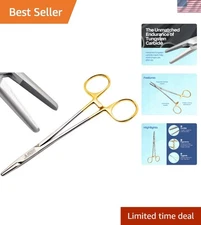 Mayo Hegar Needle Holder 6" Tungsten Carbide Inserts, Gold Plated Needle Driv...