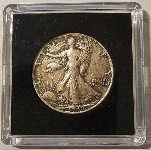 1942  Walking Liberty Half Dollar, Very Good, 90% Silver, Free Shipping