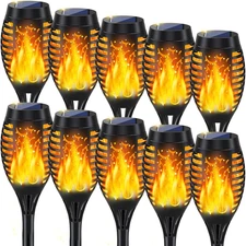 10Pack Solar Lights Outdoor, Solar Torch Lights Outdoor Flickering Flame for Hal
