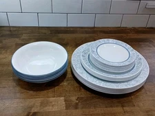 Corelle TAPESTRY  Blue Dinner, Salad, Bread Plates And Bowls Set 27 Lot