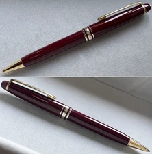 Montblanc Meisterstück Burgundy 164P Gold Trim Ballpoint Pen – Germany Original
