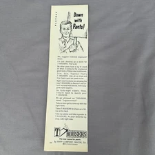 1964 T-Trousers Down With Pants Vintage Menswear Fashion Print Ad 60s Ivy Style