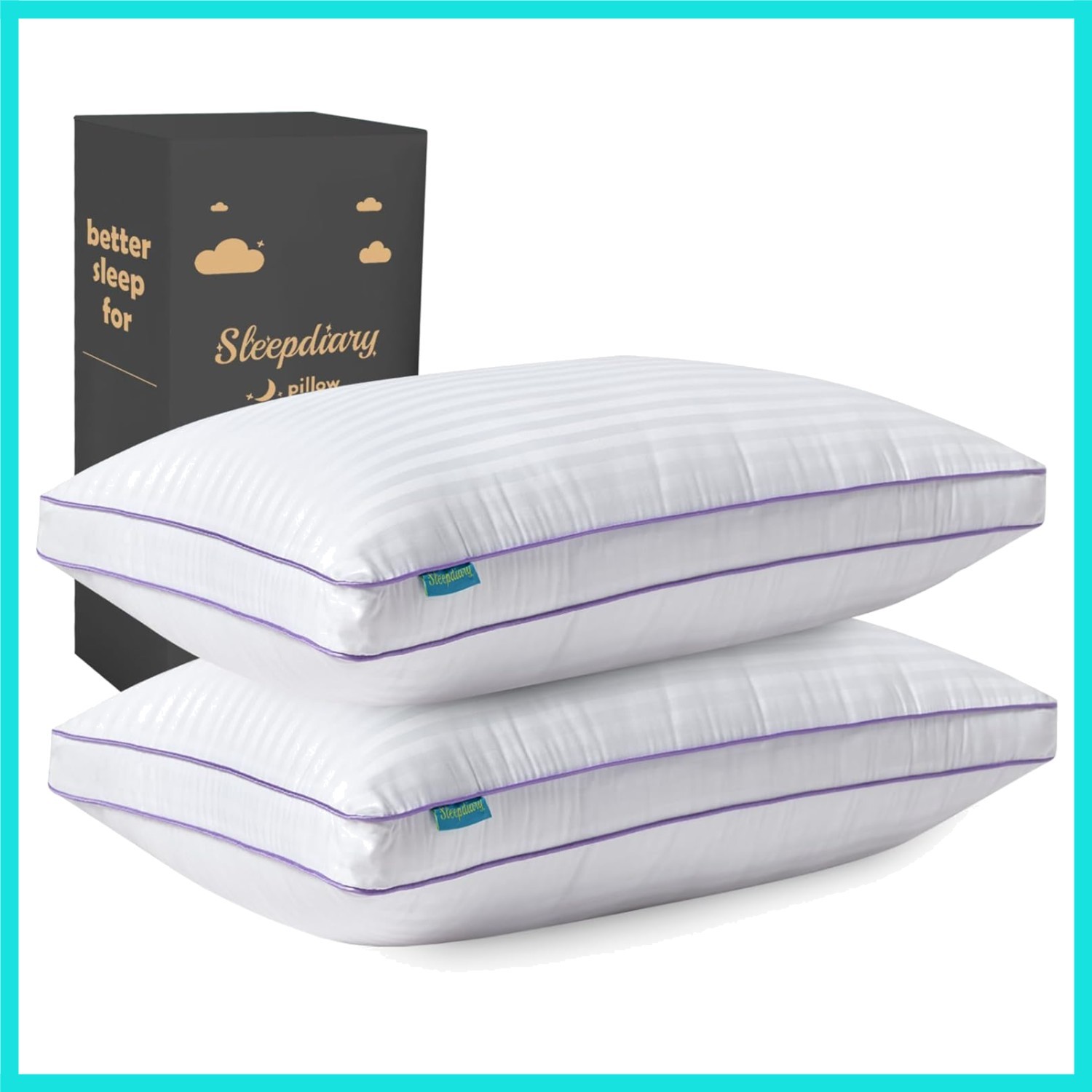 Set Of 2,hotel-quality Bed Pillows With Zipper For Adjustab.