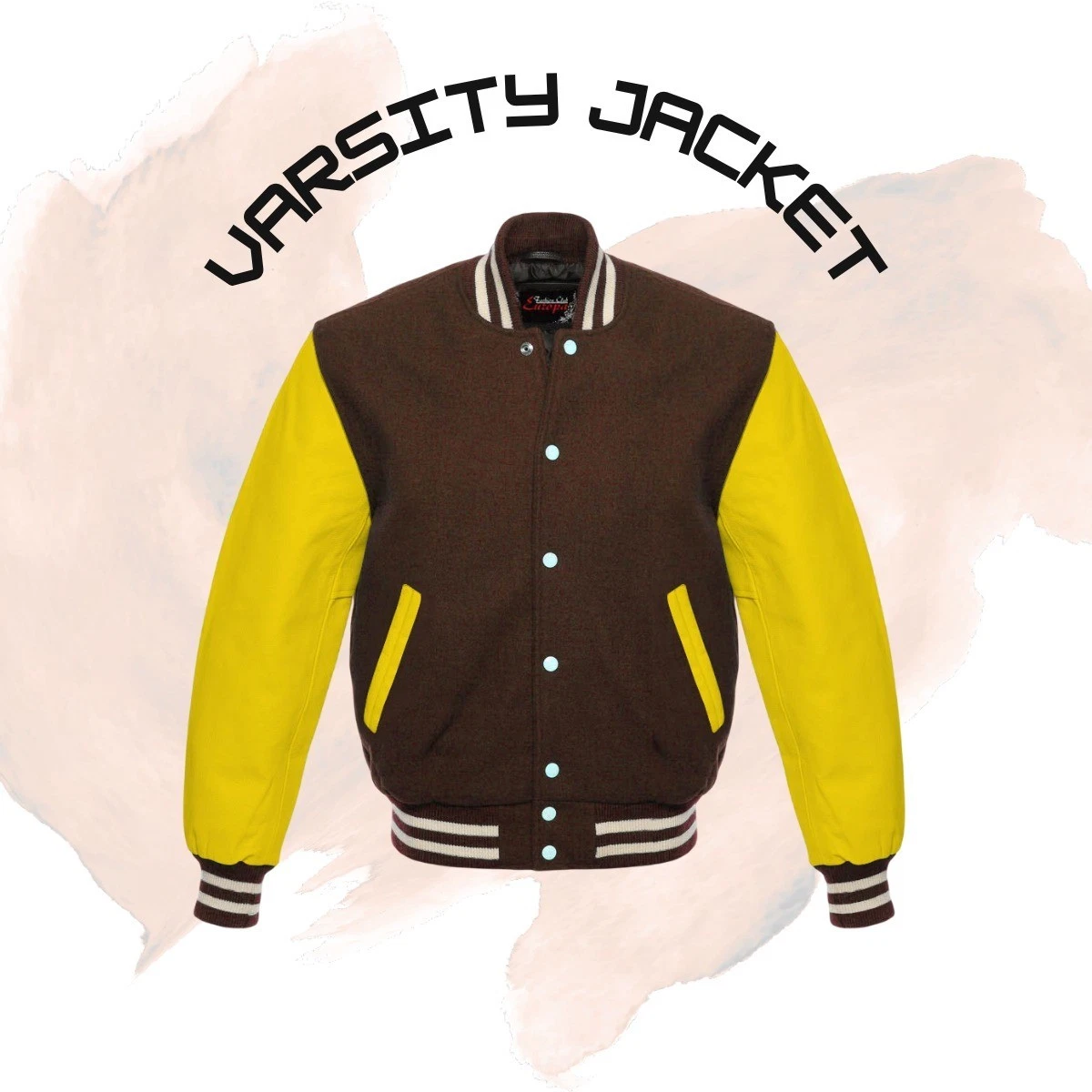 Varsity Bomber Letterman Baseball College Jacket Wool Body Leather Sleeves