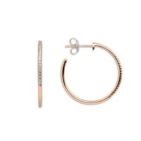 Xenox XS3525R Ohrringe Modern Classic Silber Rosé Zirkonia Ø 25 Mm