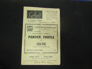 1954 55 SCOTTISH LEAGUE PARTICK THISTLE v CELTIC