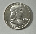 1958-D U.S. Franklin UNC Silver Half Dollar