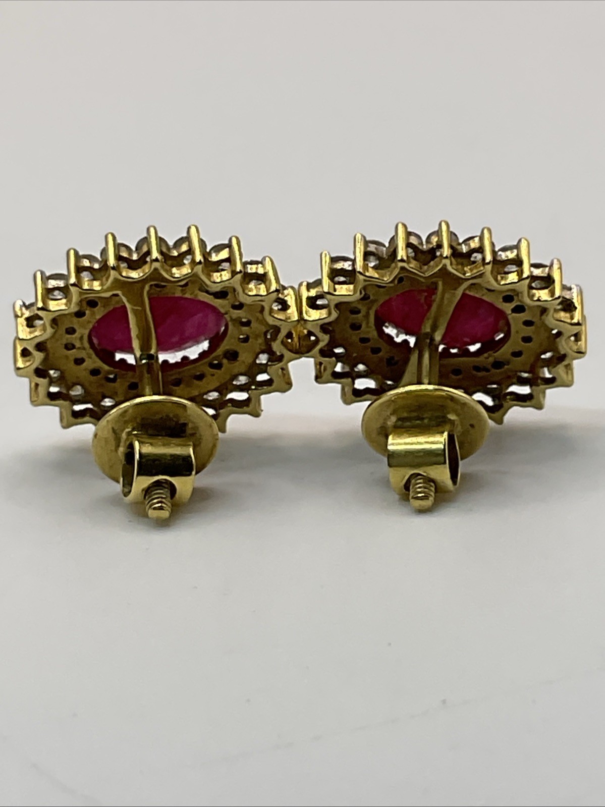 VINTAGE HANDMADE Solid 18K Yellow Gold Ruby & Dia… - image 19