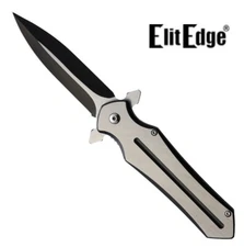 ElitEdge Pocket knife Assisted opening blade Blake and Silver Dagger