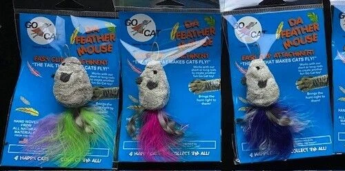 3 GO CAT DA BIRD FEATHER MOUSE INTERACTIVE CATNIP TOYS REFILLS SMALL PET TOYS