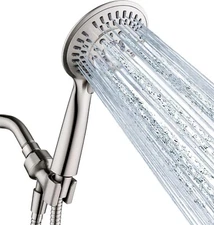 5 Spray High Pressure Settings Handheld Shower Head Set-Brushed Nickel