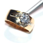 GIA 14k yellow gold 1.04ct SI2 G round diamond 6BR=.12CT engagement ring  5.5g — photo 6