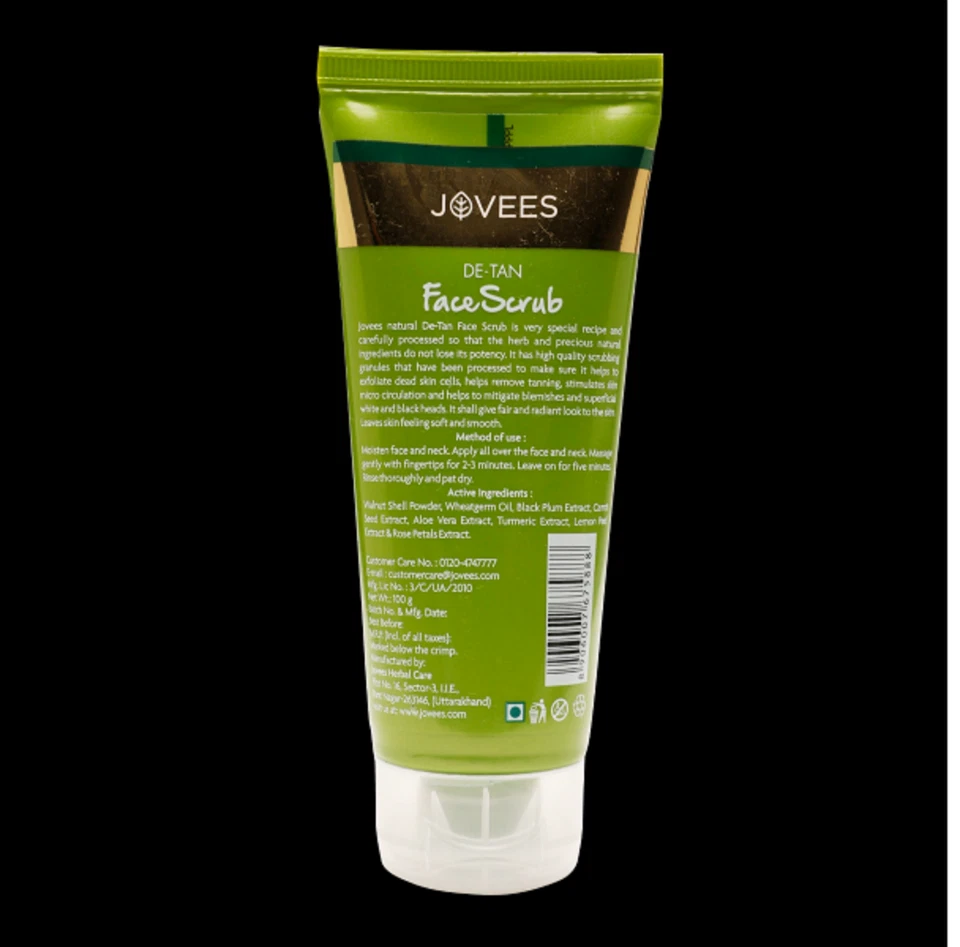 Jovees Herbal De-Tan Scrub Gently Remove Dead Skin For All Skin Types (100g) - Image 2 of 4
