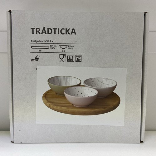 New IKEA TRADTICKA 3 Multicolor Bowls With Bamboo Tray 105.372.70 - Picture 5 of 14