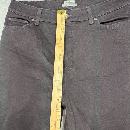LL Bean Jeans Women 14 Tall Black True Shape High Rise Slim Leg Denim Distressed - Picture 8 of 11