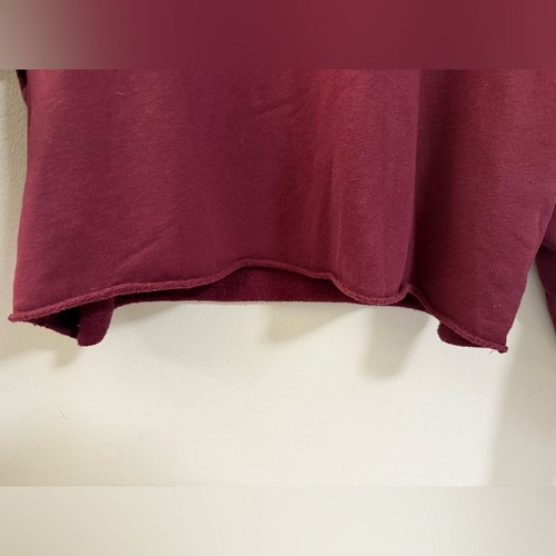 Hollister Cropped Sweatshirt in Cranberry Red - M - Picture 4 of 8