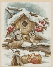 Crested Tits at Christmas Counted Cross Stitch Chart No. 4-481/1