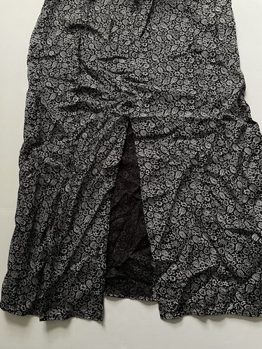 Madewell Midikleid Damen 6 schwarz Blumen Cupro-Mischung V-Ausschnitt Flügelärmel tailliert - Bild 5 von 10