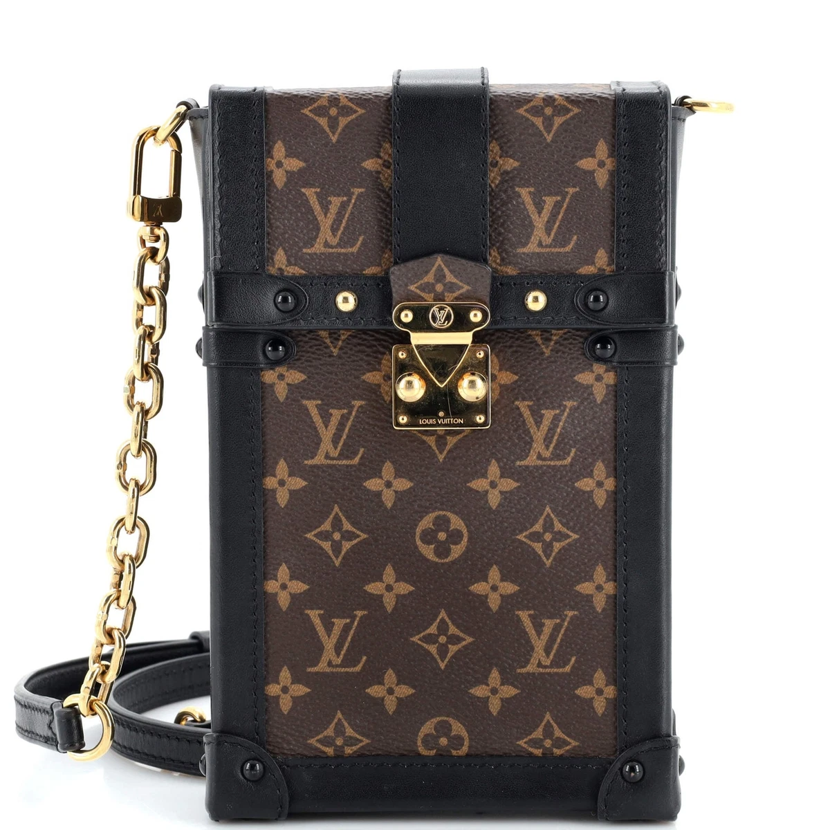 Louis Vuitton Vertical Trunk Pochette Monogram Canvas Brown eBay